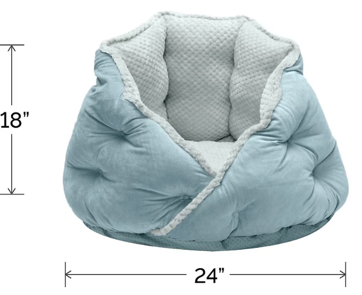 Furhaven Calming Hug Bolster Pet Bed, 18 x 18 in