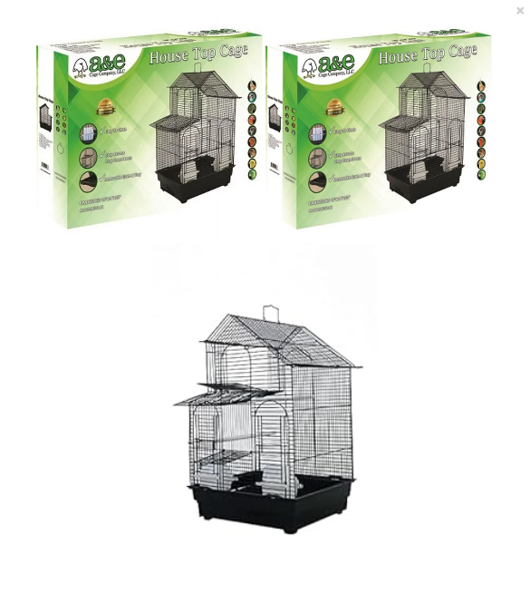 A&E House Top Black Bird Cage 16 x 14 x 23 in