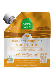 Open Farm Harvest Chicken Bone Broth Meal Topper for Dogs & Cats 12 oz