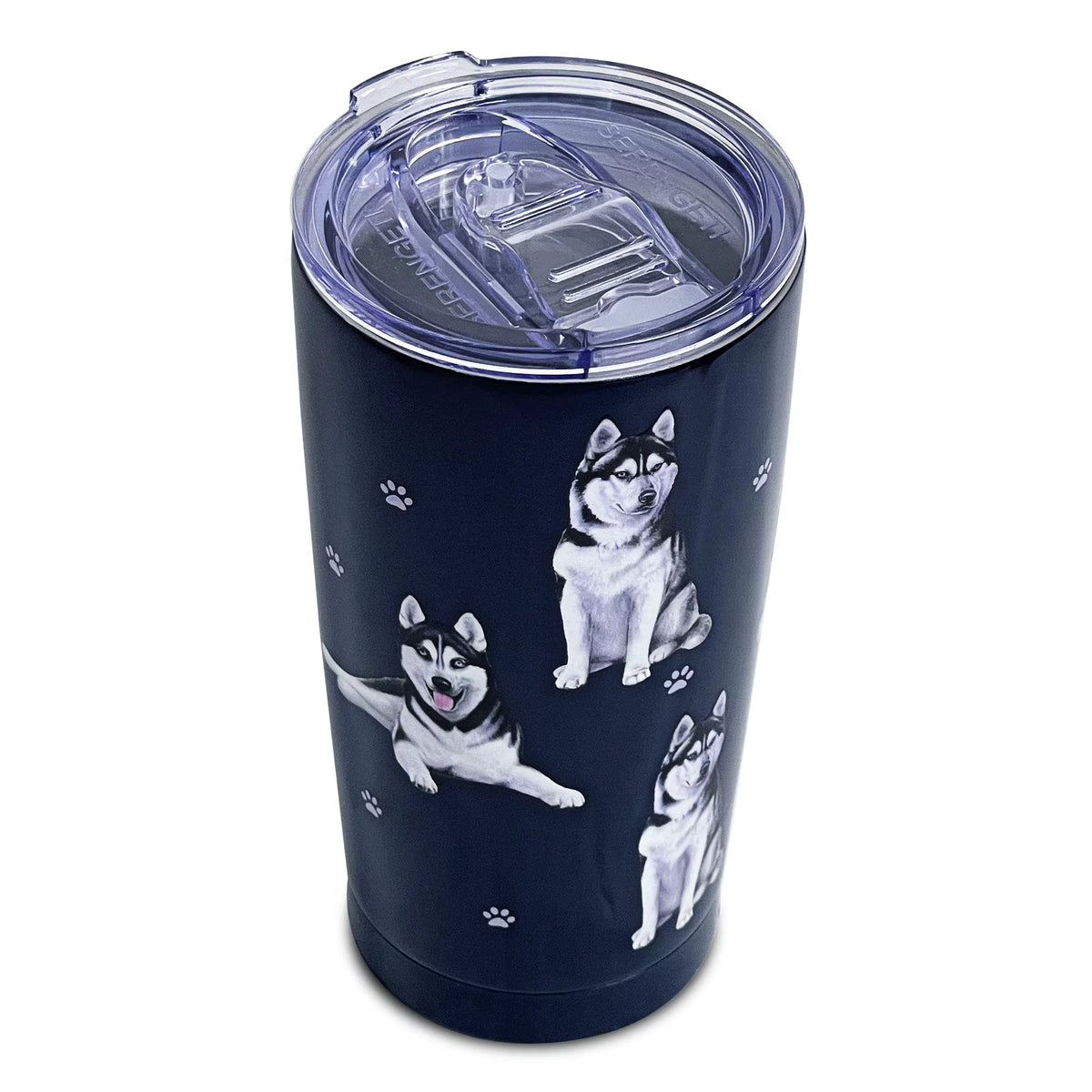 E & S Imports Serengeti Siberian Husky Stainless Steel, Vacuum Insulated Tumbler with Spill Proof Lid 20 oz