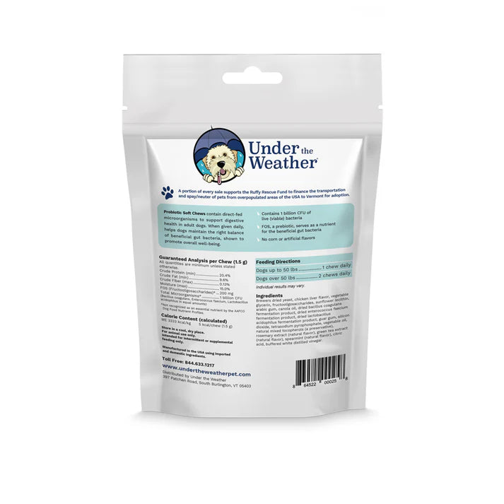 Under The Weather Probiotic Soft Chews for Dogs 60 ct