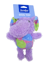 Incredipet Plush Patchwork Elephant Dog Toy