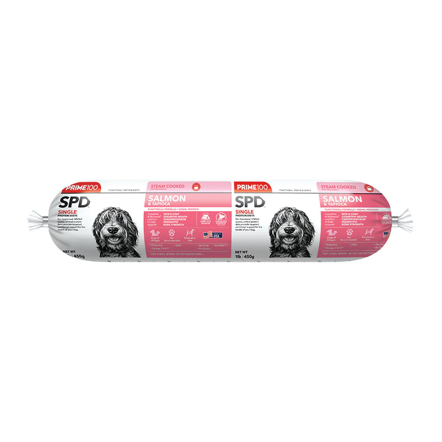 Prime100 SPD Fresh Roll Salmon & Tapioca Steam Cooked Dog Food