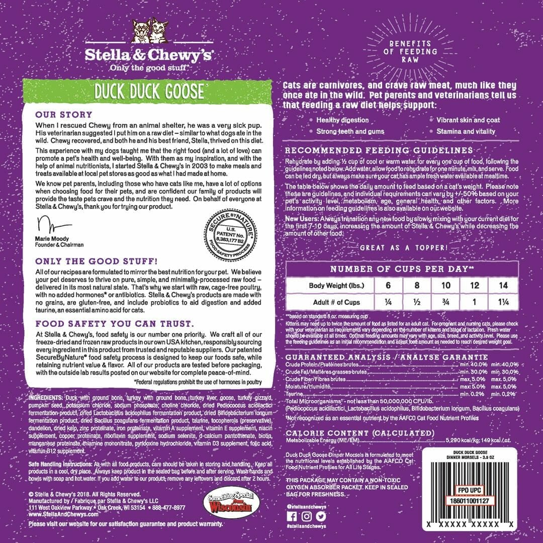 Stella & Chewy's Duck Duck Goose Dinner Morsels Freeze-Dried Raw Cat Food