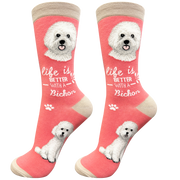 E & S Imports Life is Better With a Bichon Frise Socks