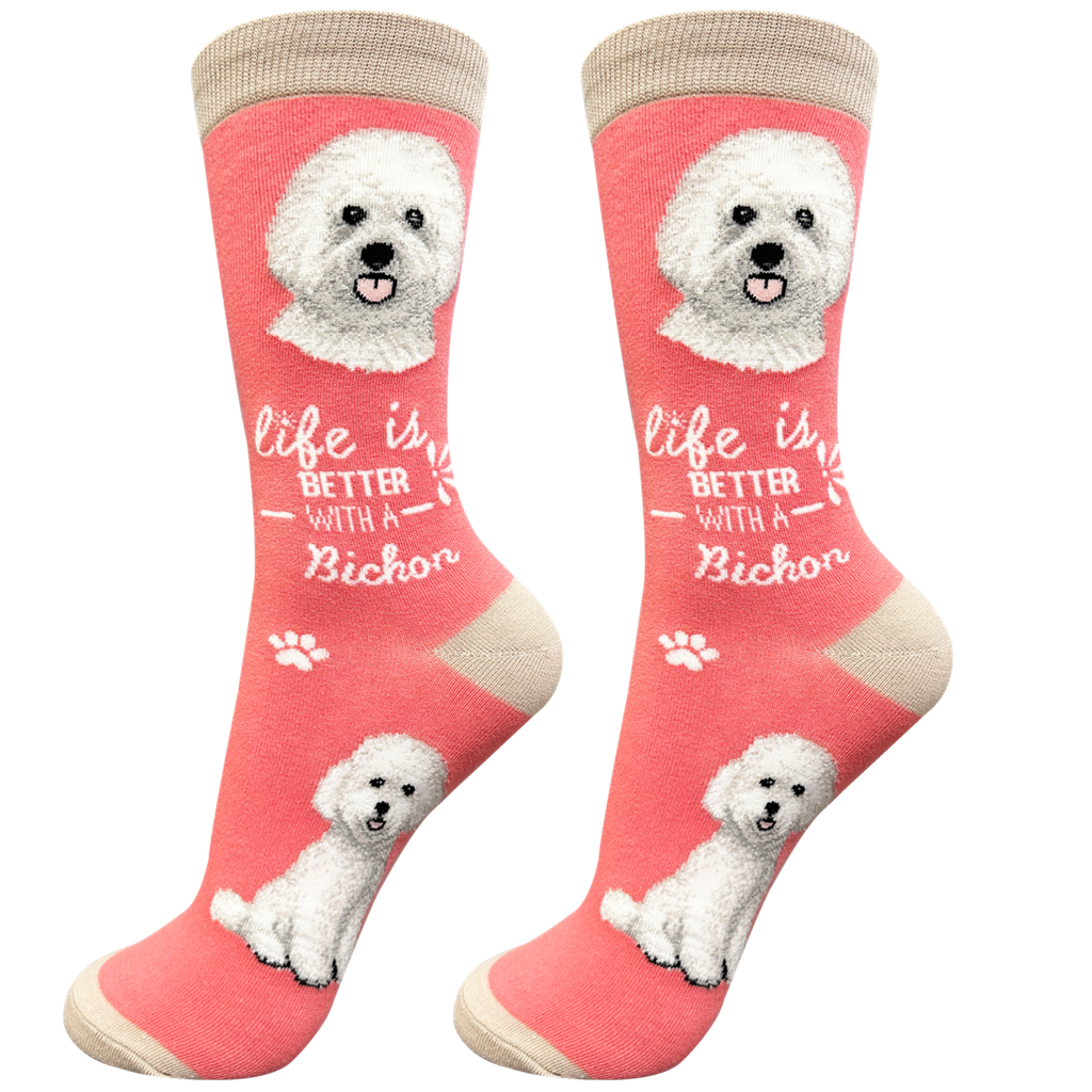 E & S Imports Life is Better With a Bichon Frise Socks