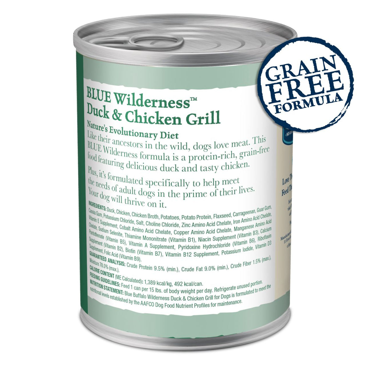 Blue Buffalo Wilderness High Protein Duck & Chicken Grill Grain-Free Canned Dog Food