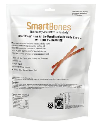 Smartbones Smart Twists Peanut Butter Rawhide-Free Dog Chews 50 pk