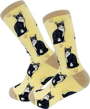 E & S Imports Pet Lover Socks Black & White Cat, Unisex, One Size Fits Most