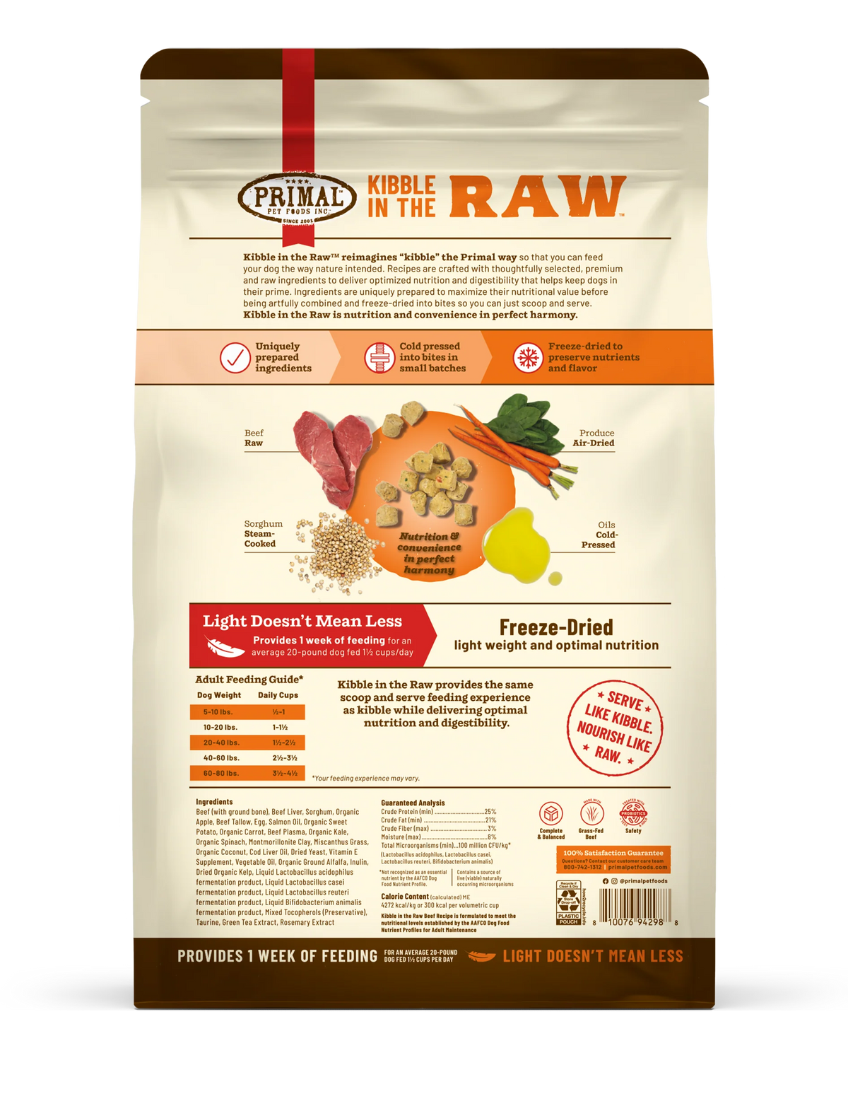 Primal Kibble in the Raw Beef Recipe Adult Dog Food