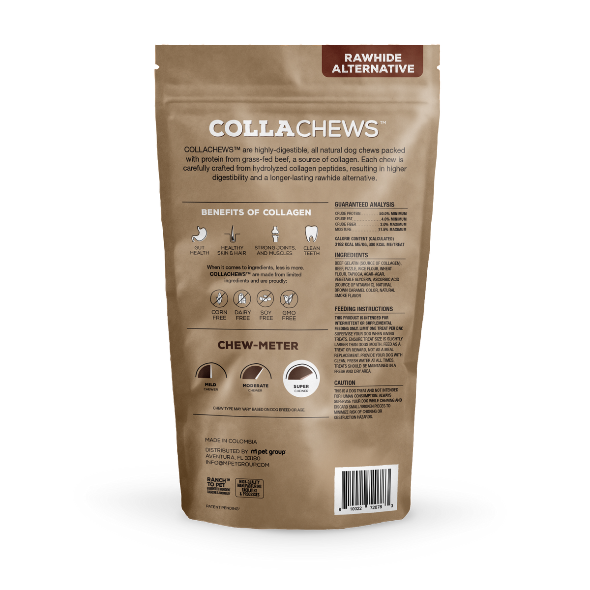 Collachews 9 in Collagen Bully Flavored Roll 3 pk