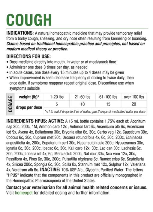 Homeopet Cough Multispecies Formula