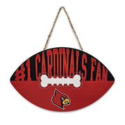 Pets First Louisville Cardinals Football Shaped Sign