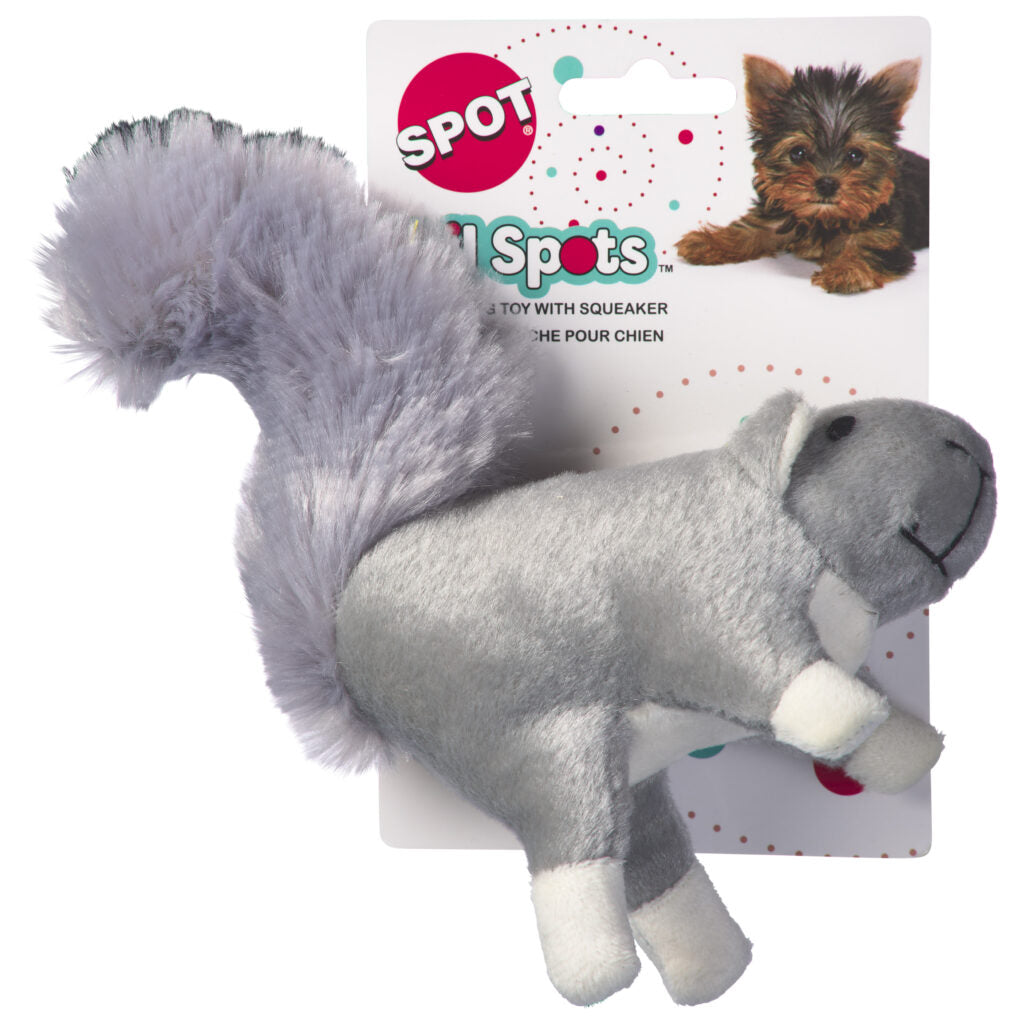 Spot Lil Spots Squirrel Plush Dog Toy 7 in