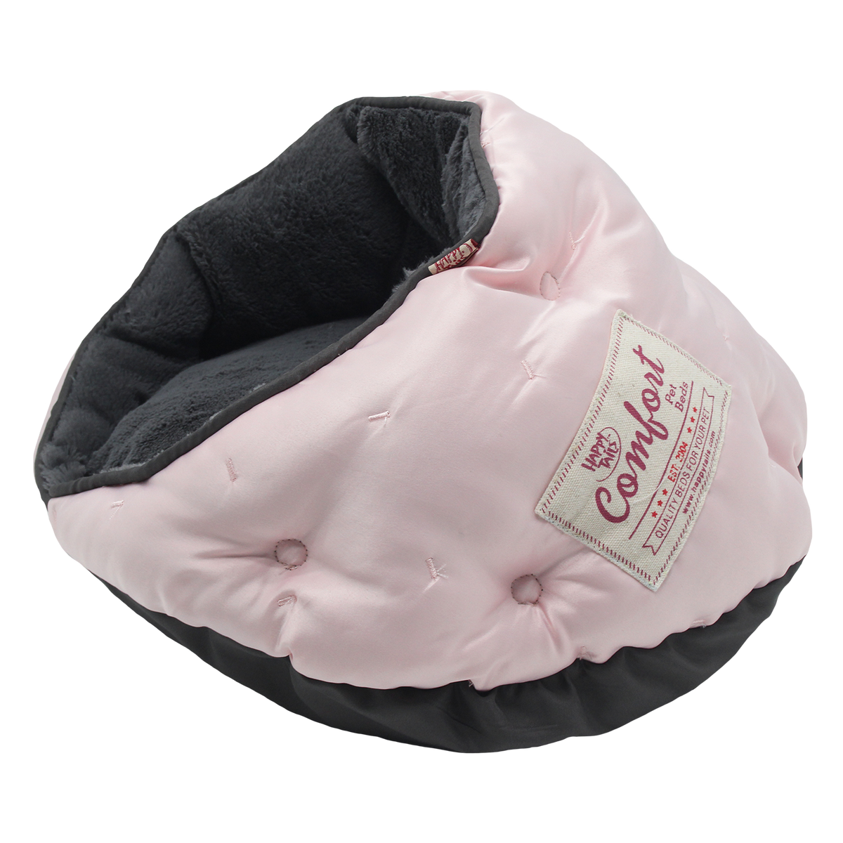Happy Tails Luxe Satin Burrow Cat Bed