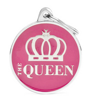 Myfamily Enamel "The Queen" Round Personalized Dog ID Tag