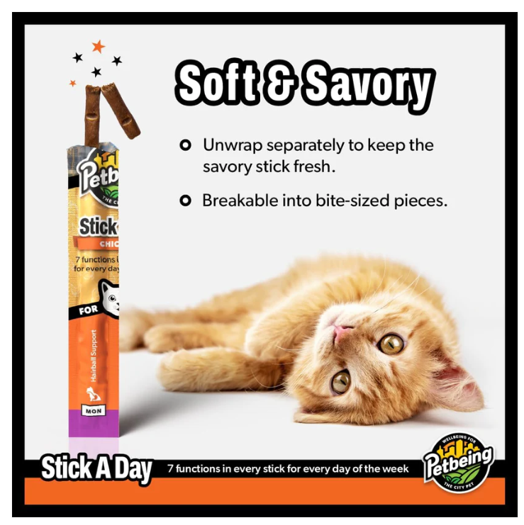 Petbeing Stick A Day Chicken Recipe Cat Supplement 7 ct