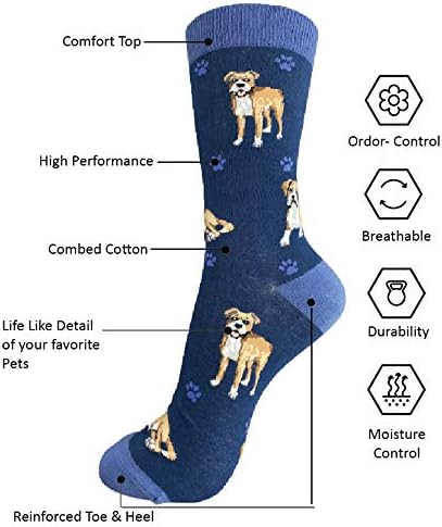 E & S Imports Pet Lover Socks Boxer Dog, Unisex, One Size Fits Most