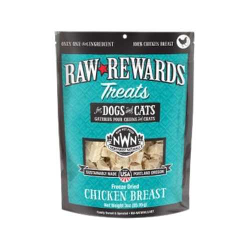 Northwest Naturals Raw Rewards Treats Freeze Dried Chicken Breast for Dogs & Cats 3 oz