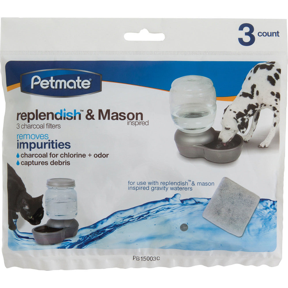 Petmate Replacement Filters For Replendish Waterers 3 pk