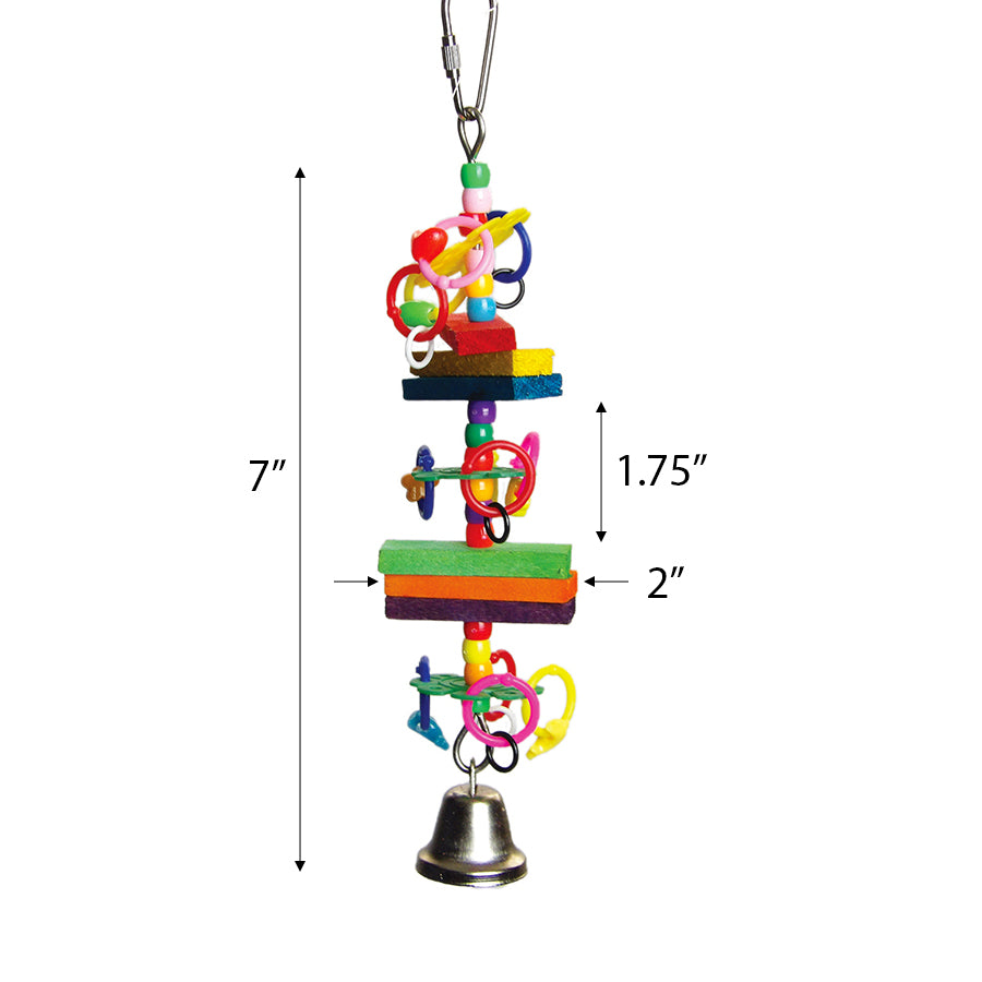 Incredipet Beads & Blocks Bird Toy, 7 in