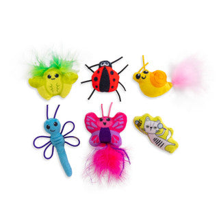 Catstages Cute As a Bug Plush Cat Toys 6 pk