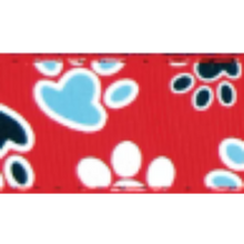 Coastal Pet Products Ribbon Dog Leash- Red with Paws