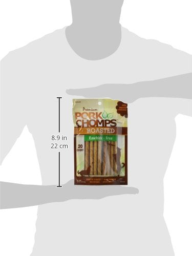 Scott Pet Pork Chomps Oven Roasted Porkskin Twists Rawhide-Free Dog Chews 20 ct