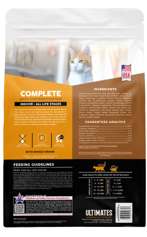 Ultimates Complete with Chicken Protein Indoor, All Life Stages Recipe Dry Cat Food 12.5 lb