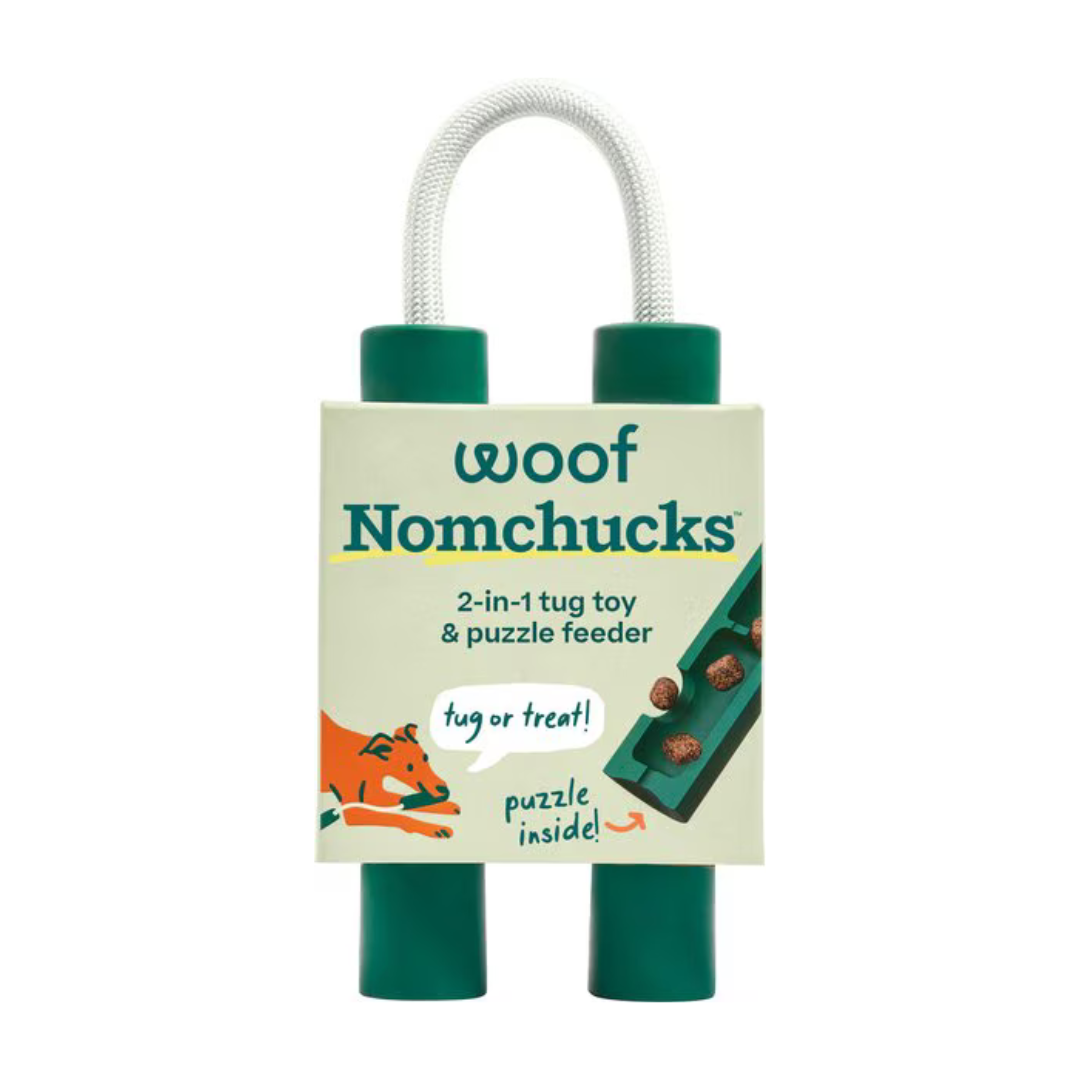 Woof Nomchucks 2-in1 Tug Dog Toy & Occupying Treat Dispensing Puzzle