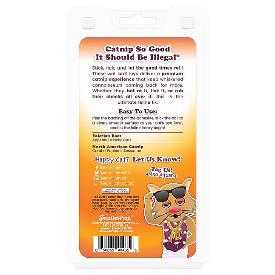 Meowijuana Kalico Kush Stick 'n' Lick Compressed Catnip Ball Toys 2 pk