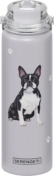 E & S Imports Serengeti Boston Terrier Stainless Steel Water Bottle 24 oz