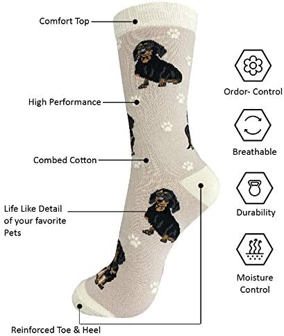 E & S Imports Pet Lover Socks Black Dachshund Dog, Unisex, One Size Fits Most