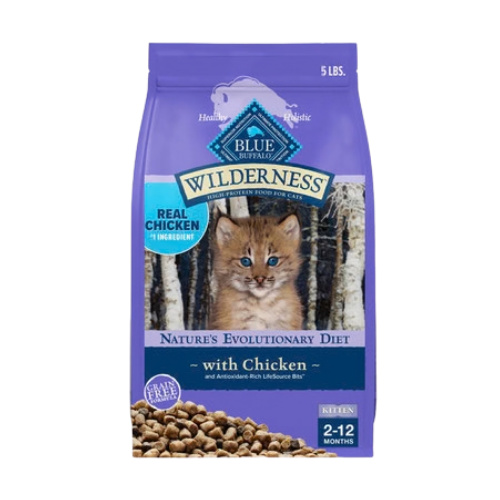Blue Buffalo Wilderness Kitten Chicken Recipe Grain-Free Dry Cat Food 5 lb