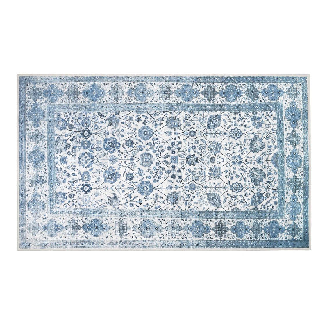 Crystal Art Gallery My Magic Carpet Washable Area Rug- Lerik Blue 3 x 5 ft