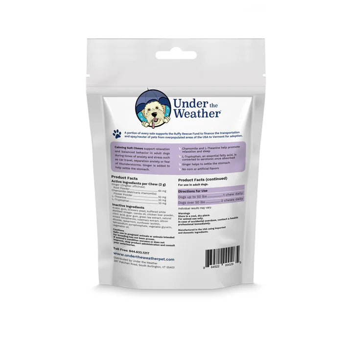 Under The Weather Calming Soft Chews for Dogs 60 ct