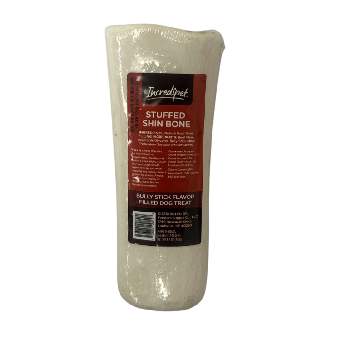Incredipet Shin Bone Stuffed with Bully Stick Flavor Dog Chew 5-6 in