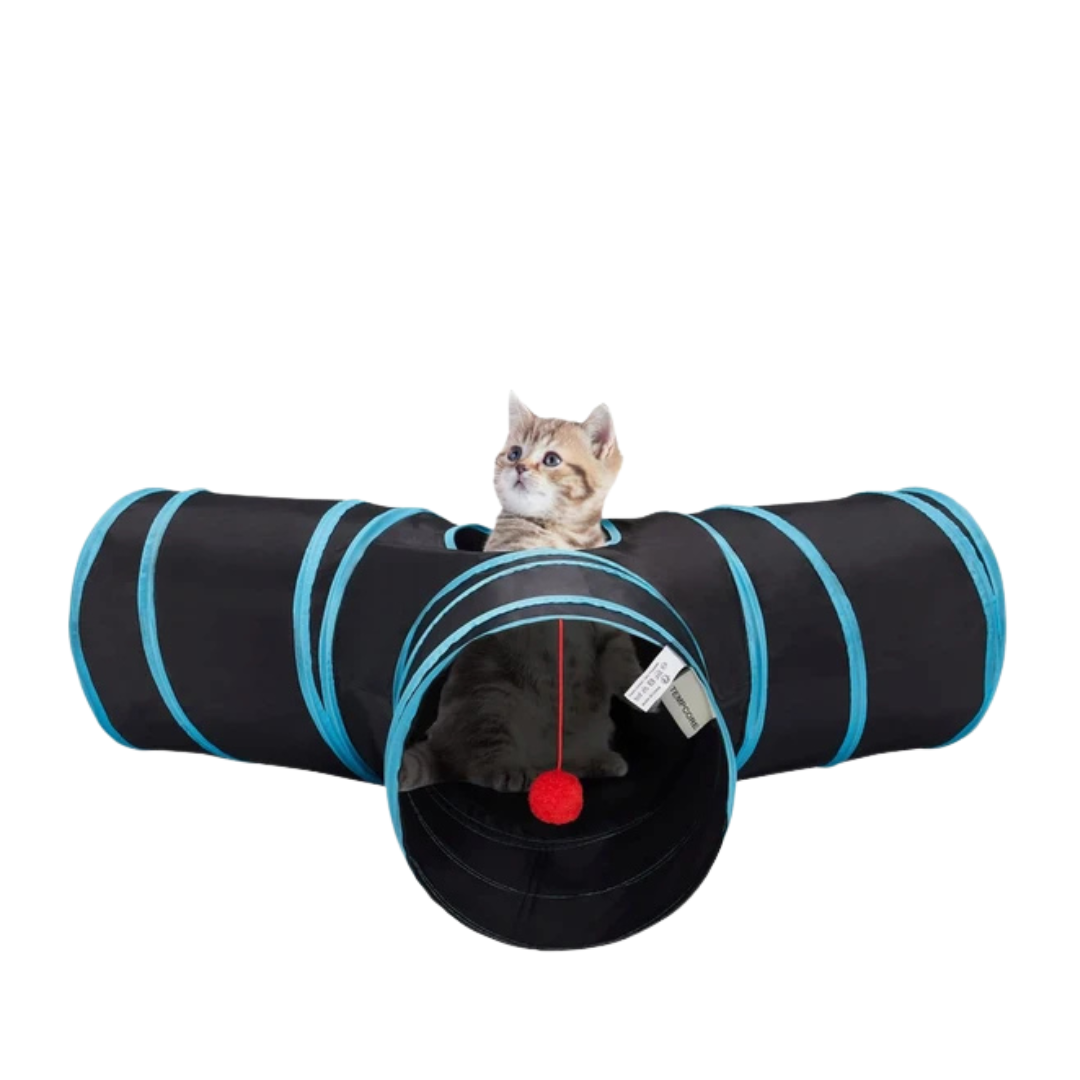 Kole Imports Pop-Up Cat Tunnel with Teaser Toys