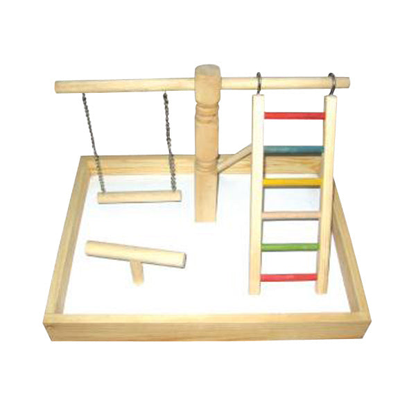 A&E Large Wood Table Top Bird Play Station 20 x 15 x 14 in