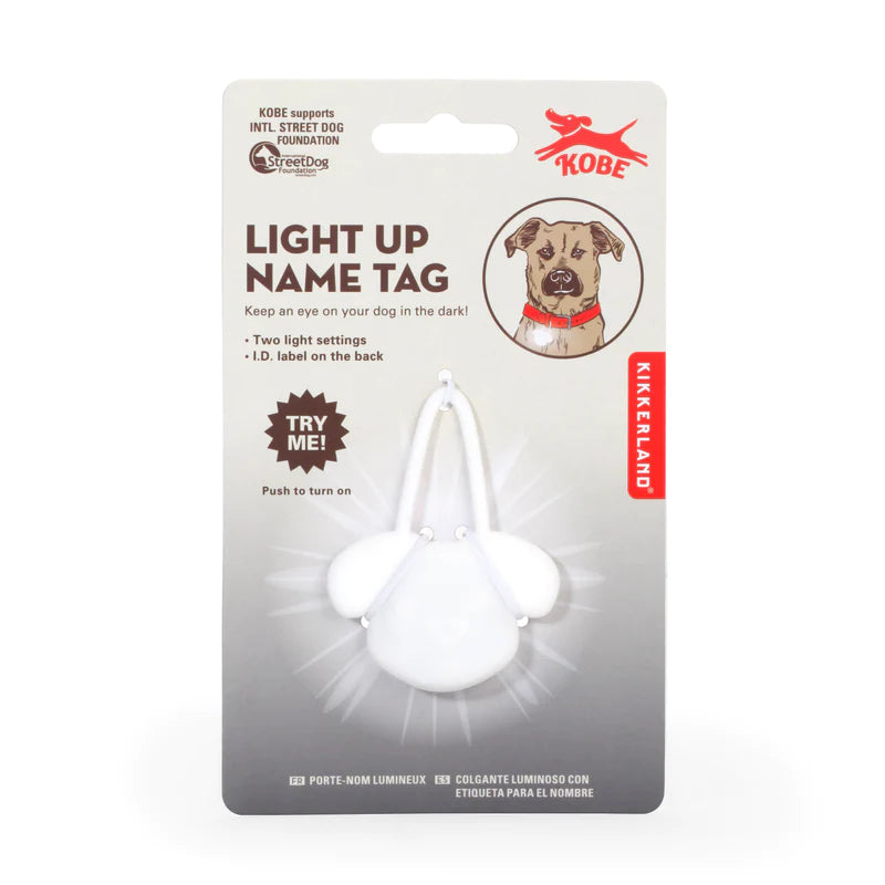 Kikkerland Kobe LED Light Up Write On Name ID Dog Tag