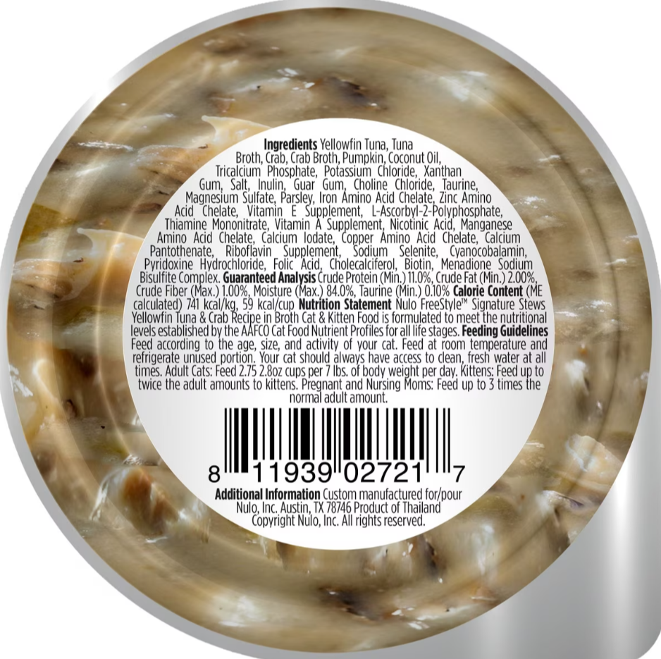 Nulo FreeStyle Signature Stews YellowFin Tuna & Crab Wet Cat Food