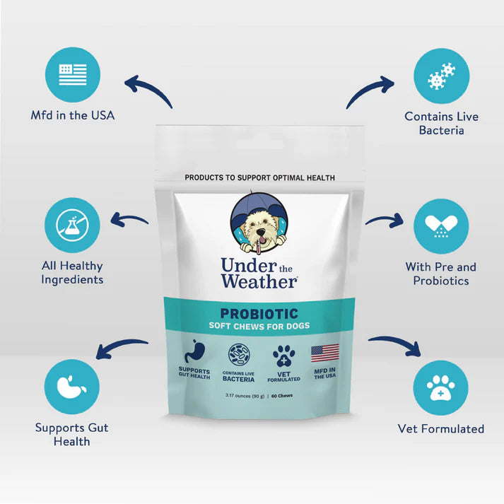Under The Weather Probiotic Soft Chews for Dogs 60 ct