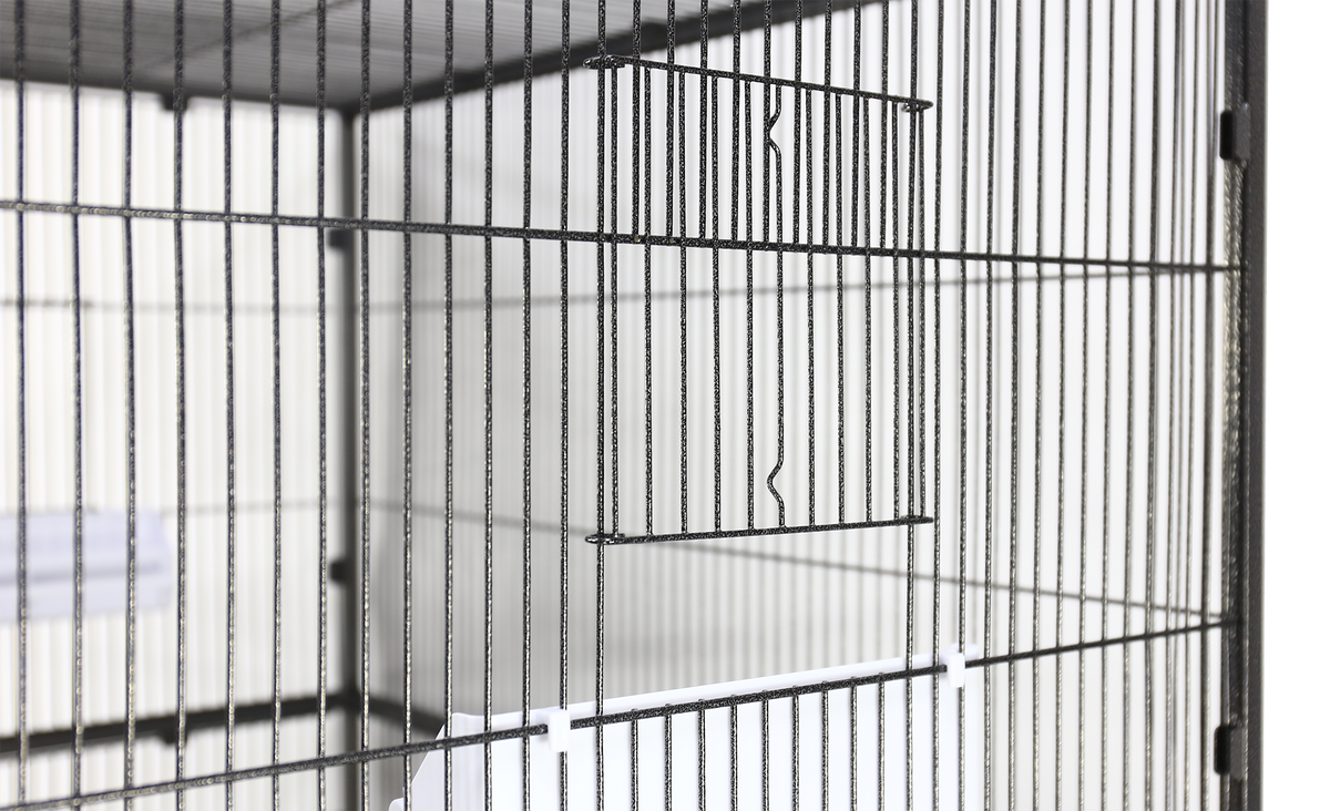 A&E Black Flight Bird Cage with Stand 31 x 20 x 62 in