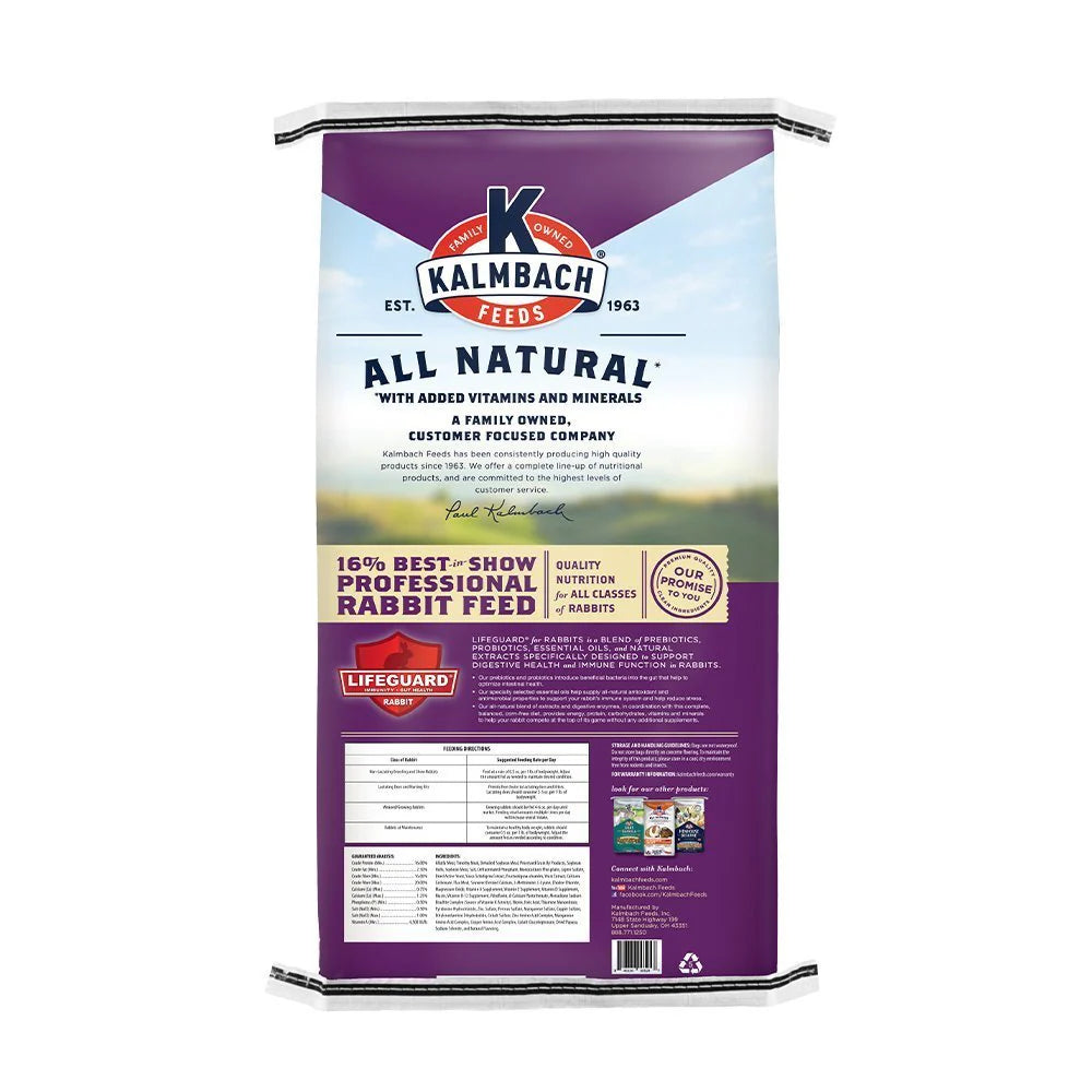 Kalmbach Feeds All Natural 16% Best-in-Show Professional Rabbit Feed 50 lb