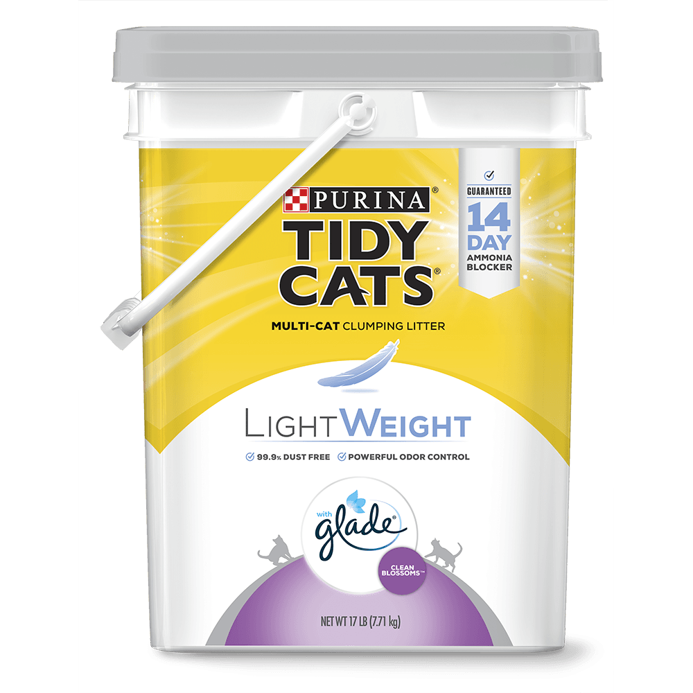 Tidy Cats LightWeight with Glade Clean Blossoms Clumping Cat Litter Pail 17 lb