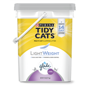 Tidy Cats LightWeight with Glade Clean Blossoms Clumping Cat Litter Pail 17 lb