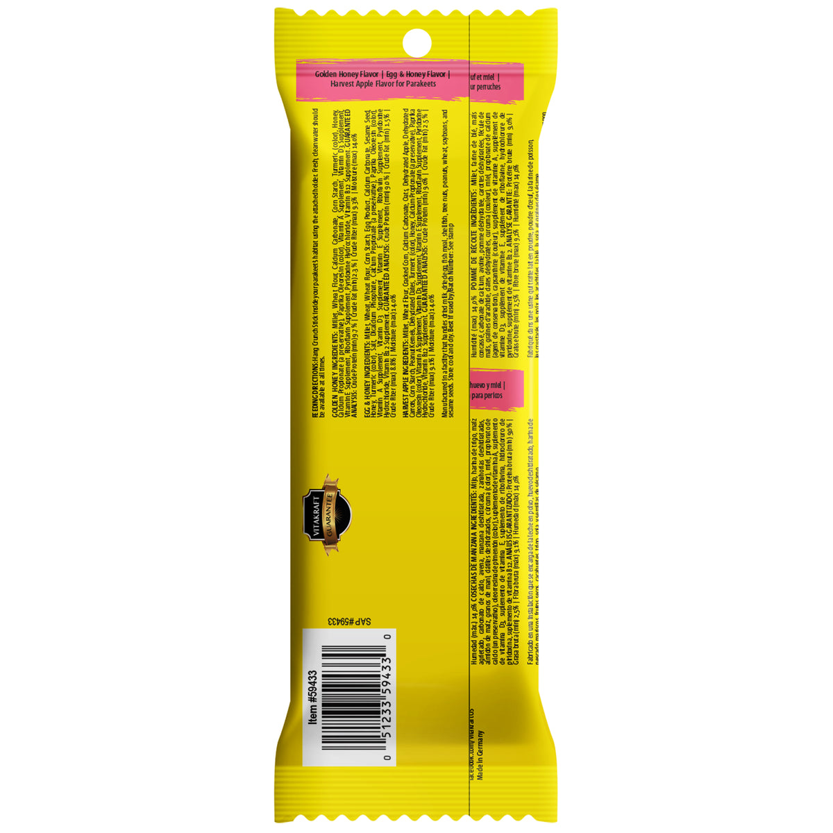 Vitakraft Crunch Sticks Variety Pack for Parakeets 3 pk