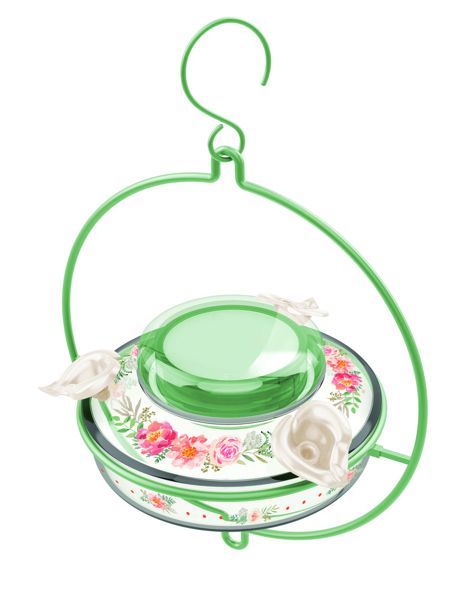 Nature's Way Green Decorative Glass Top-Fill Hummingbird Feeder 13 oz