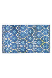 Crystal Art Gallery My Magic Carpet Washable Area Rug- Leilani Damask Blue 3 x 5 ft