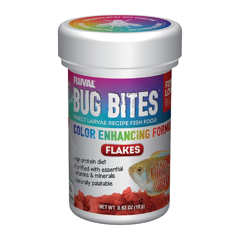 Fluval Bug Bites Color Enhancing Flakes for Medium to Large Fish